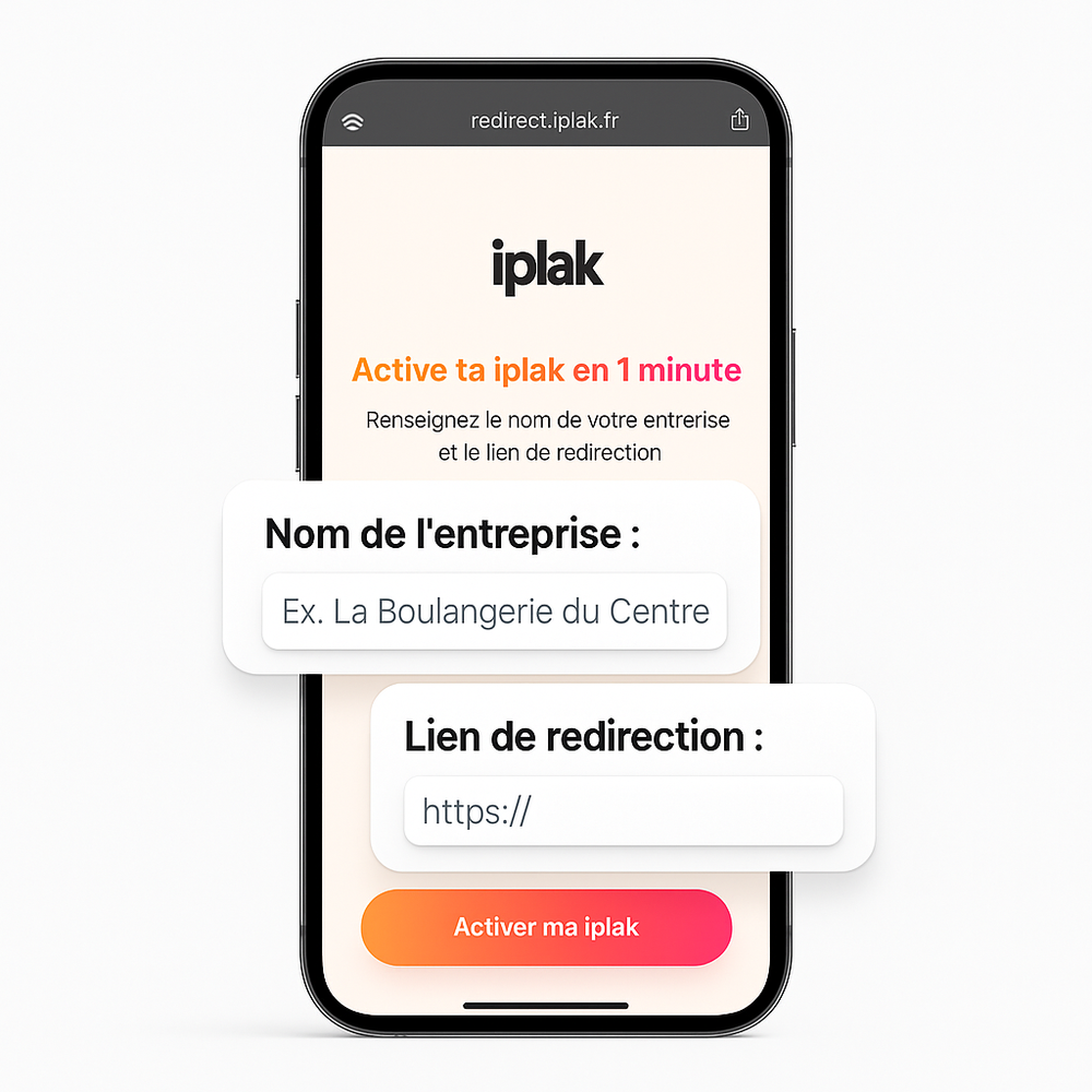 Renseignez le nom de votre entreprise et le lien de redirection.