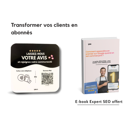 Plaque Multi-Liens NFC + QR Code | iPlak Multi-Liens — Google, Instagram, TikTok en 1 scan