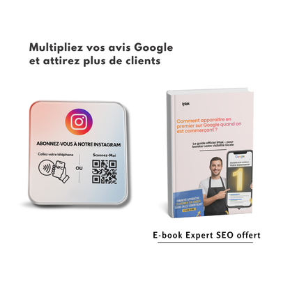 Plaque Abonnés Instagram NFC + QR Code | iPlak Instagram — Gagnez des abonnés en 5 secondes