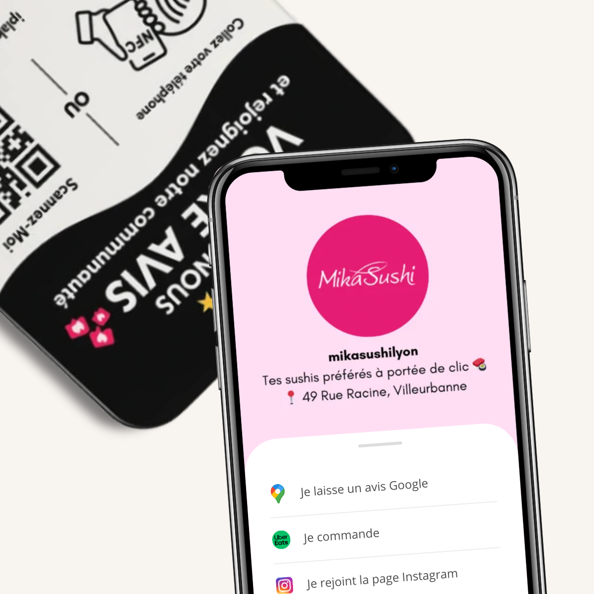 Plaque Multi-Liens NFC + QR Code | iPlak Multi-Liens — Google, Instagram, TikTok en 1 scan
