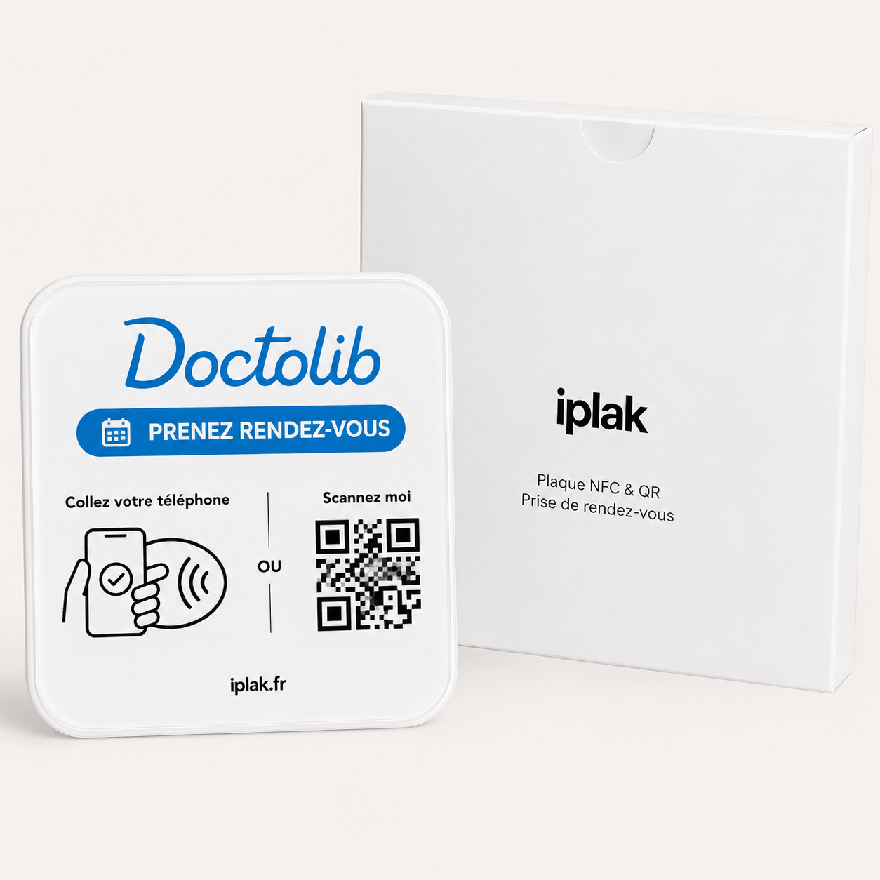 Plaque Rendez-vous Doctolib NFC + QR Code | Facilitez la prise de rendez-vous en ligne